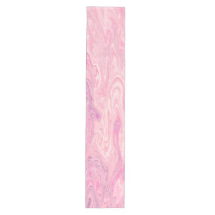 Modern pink White Marbling Paint Abstract Design Medium Table Runner