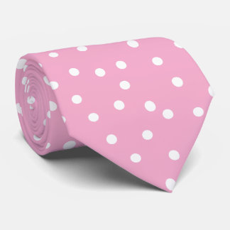 modern Pink White Polka Dots Groom Gift   Tie