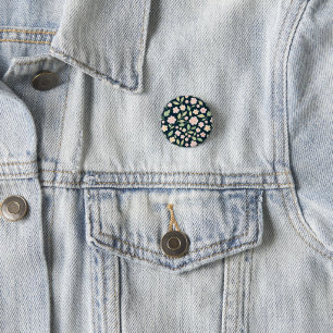 Modern Pink Wildflowers Pattern 1 Inch Round Button
