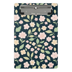 Modern Pink Wildflowers Pattern Mini Clipboard