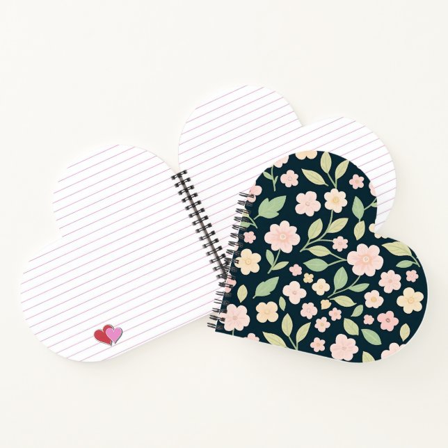 Modern Pink Wildflowers Pattern Notebook (Inside)