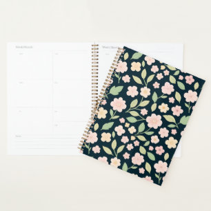 Modern Pink Wildflowers Pattern Planner