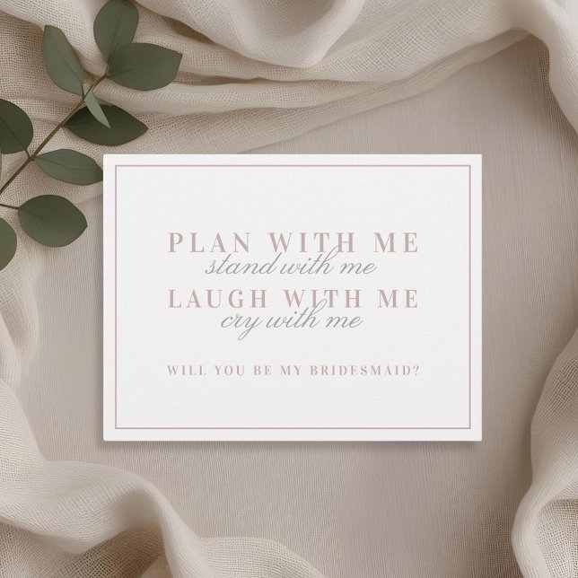 Modern Pink Will You Be My Bridesmaid Invitation Postcard (Creator Uploaded)