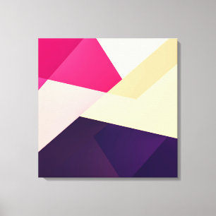 Modern Pink Yellow Black Geometric Pattern Canvas Print