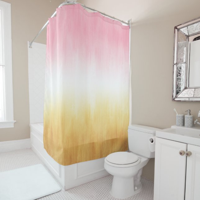 Modern Pink Yellow Brushstrokes Ombre (In Situ)