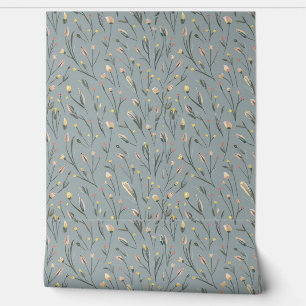 Modern pink yellow tiny flowers3 wallpaper