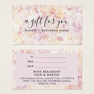 Modern Pink Yellow Watercolor Gift Certificate