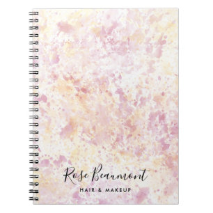 Modern Pink Yellow Watercolor Script Notebook