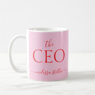 Modern PinkThe CEO Name | Girly Gift Coffee Mug