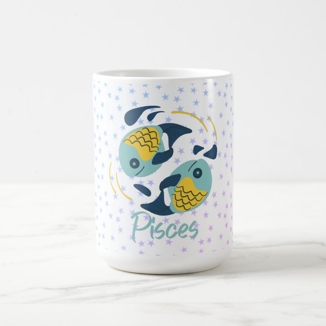 Modern Pisces Fish Zodiac  Coffee Mug (Center)