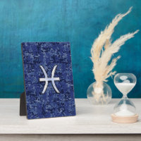 Modern Pisces Zodiac Sign Navy Blue Digital Camo