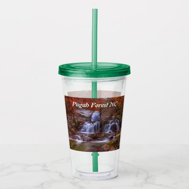 Modern  Pisgah Forest NC Acrylic Tumbler (Front)