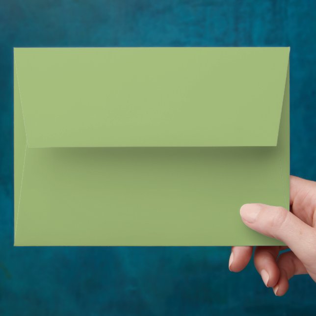 Modern Pistachio Green Plain Solid Colour Envelope (Hand)