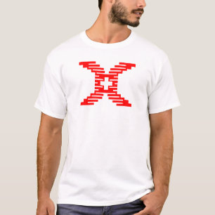 Modern Pixel Letter X with Medical Cross  T-Shirt