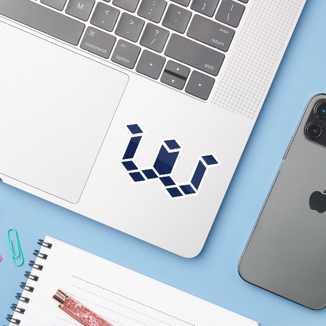 Modern Pixel W Letter Monogram (Laptop w/ iPhone)