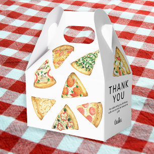 Modern Pizza Birthday Party Thank you Favor Box