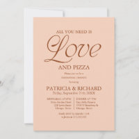Modern Pizza Wedding Rehearsal Soft Peach