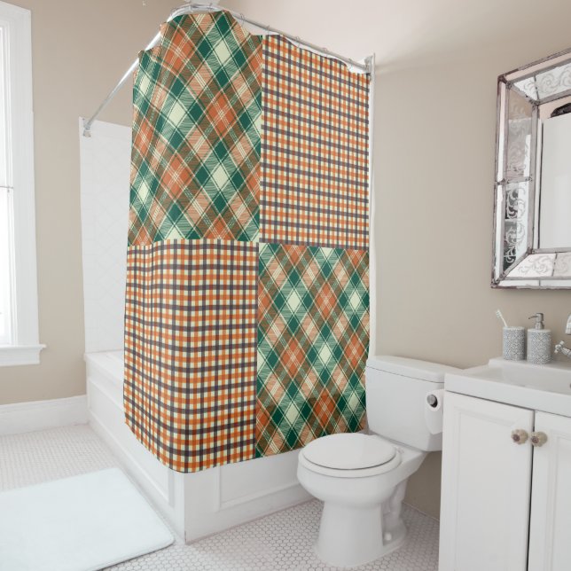 Modern Plaid and Checked Orange (In Situ)