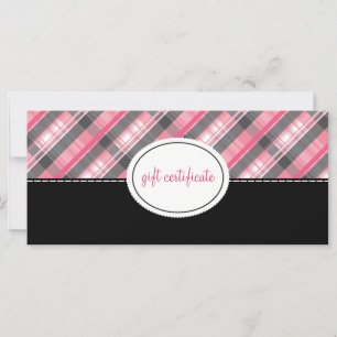 Modern Plaid Boutique Style Gift Certificates