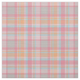 Modern plaid British tartans cute pink cell trendy Fabric