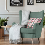 Modern Plaid Christmas | Happy Merry Joyful Throw Pillow<br><div class="desc">This personalized pillow might just be the Christmas gift idea you've been looking for. Plaid is just so rustically charming for Christmas. The colours of this plaid is a modern meets traditional twist that celebrates the magic of the season in a joyful, whimsical way. Nothing creates quite the same cozy...</div>