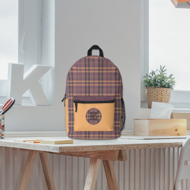 Modern Plaid Heather Printed Backpack (Creator Uploaded)