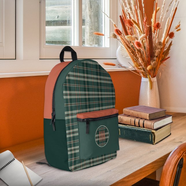 Modern Plaid Juniper Printed Backpack (Creator Uploaded)