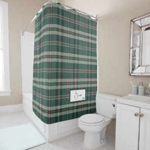 Modern Plaid Juniper Shower Curtain