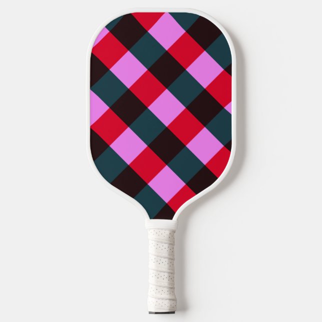 Modern Plaid Pickleball Paddle (Front)