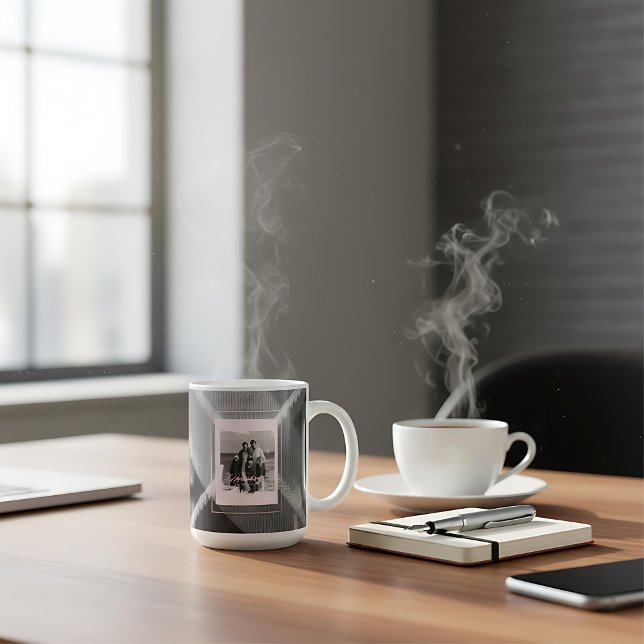 Modern Plaid Rustic Photo Christmas mug (Creator Uploaded)