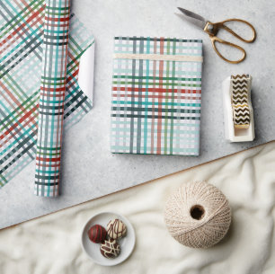Modern plaid wrapping paper