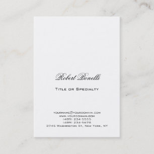 Modern Plain Black White Calligraphy Business Card