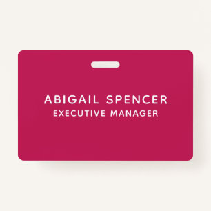 Modern Plain Classy Professional Rose Red Badge