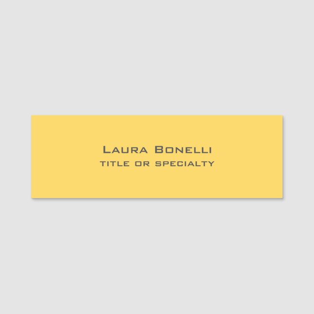 Modern Plain Custom Professional Name Position Name Tag (Front)