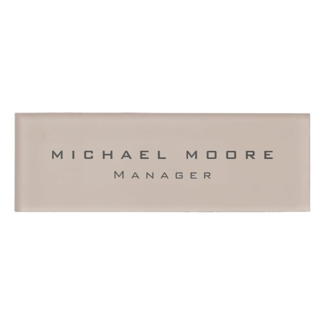 Modern Plain Custom Professional Name Position Name Tag (Front)