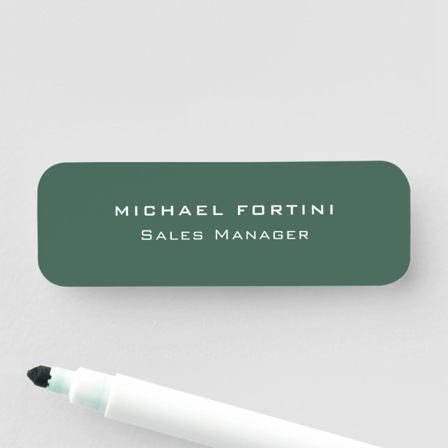 Modern Plain Custom Professional Name Position Name Tag (In Situ)