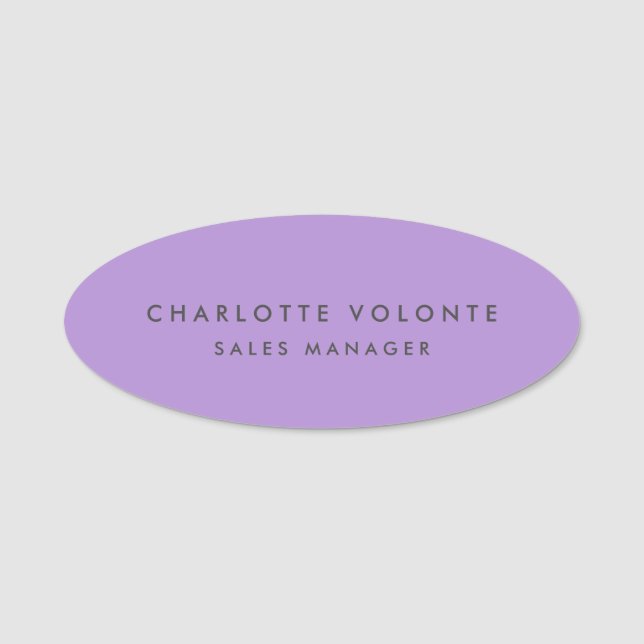 Modern Plain Custom Professional Name Position Name Tag (Front)