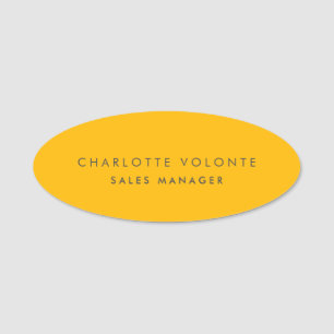 Modern Plain Custom Professional Name Position Name Tag
