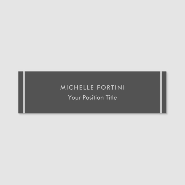 Modern Plain Custom Professional Name Position Name Tag (Front)