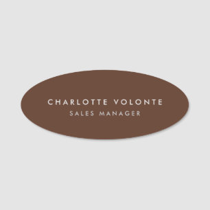 Modern Plain Custom Professional Name Position Name Tag