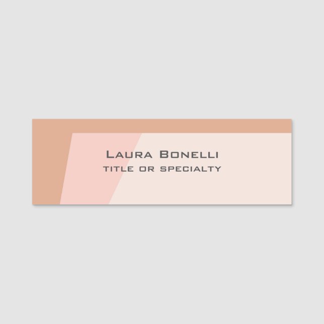 Modern Plain Custom Professional Name Position Name Tag (Front)
