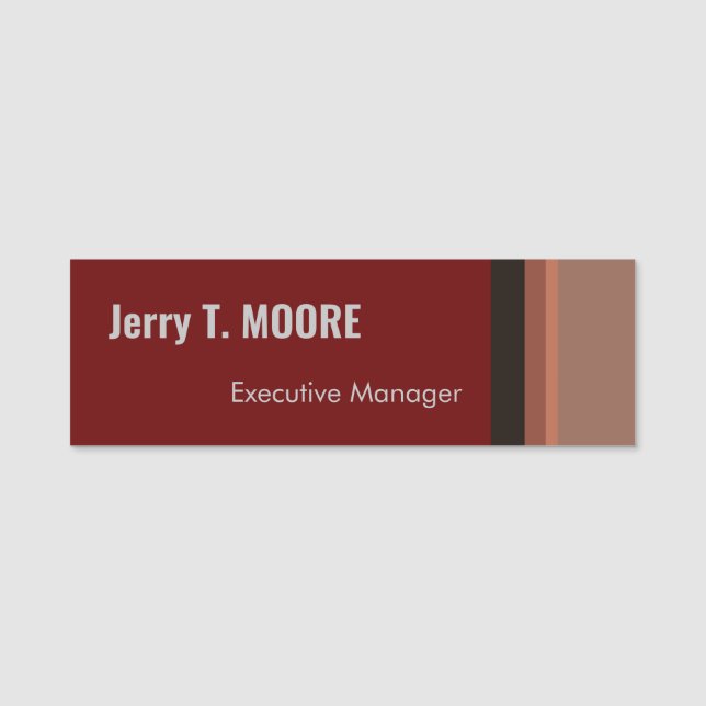 Modern Plain Custom Professional Name Position Name Tag (Front)
