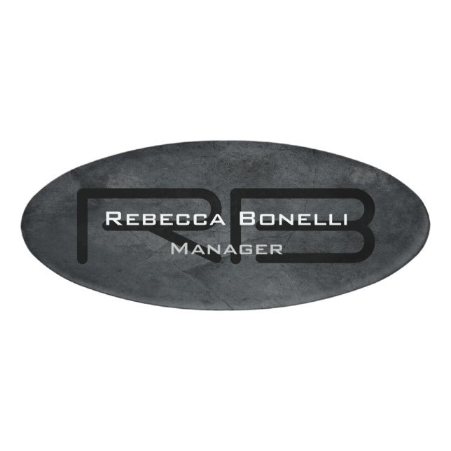 Modern Plain Custom Professional Name Position Tag (Front)