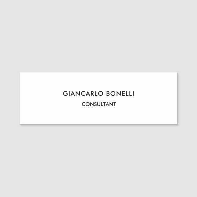 Modern Plain Custom Professional Name Position Tag (Front)