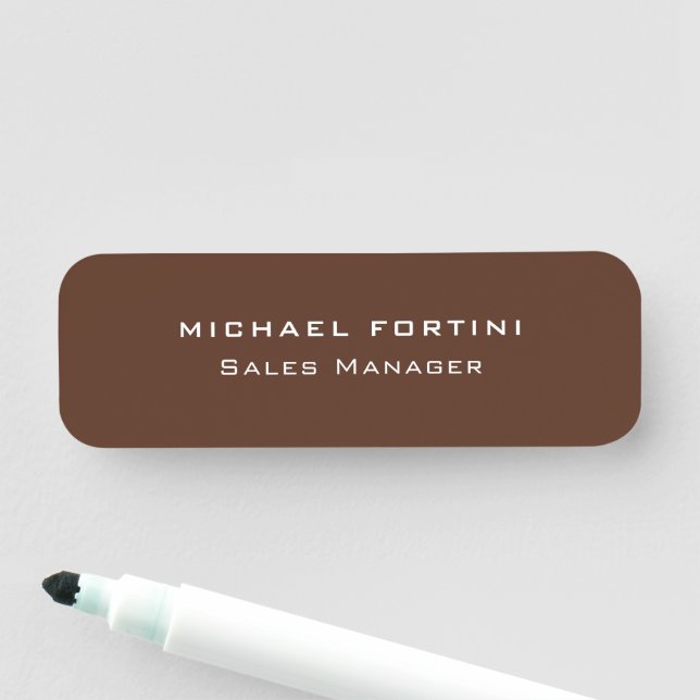 Modern Plain Custom Professional Name Position Tag (In Situ)