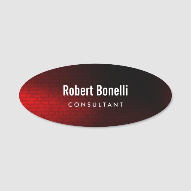 Modern Plain Custom Professional Name Position Tag (Front)