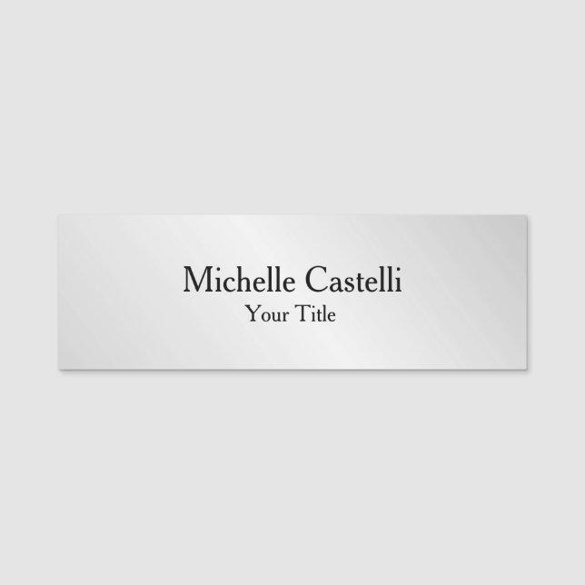 Modern Plain Custom Professional Name Position Tag (Front)