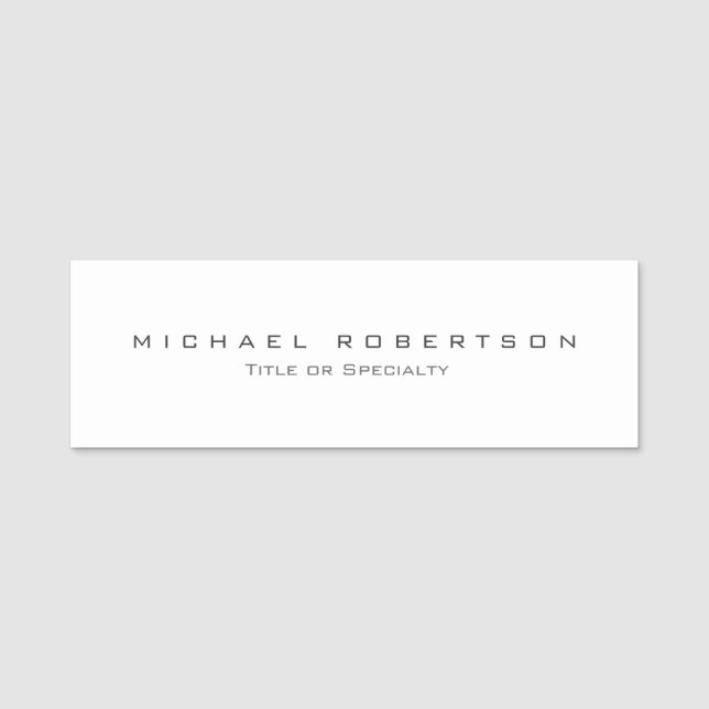 Modern Plain Custom Professional Name Position Tag (Front)