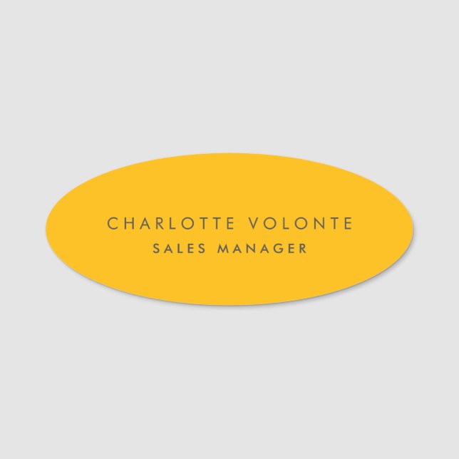 Modern Plain Custom Professional Name Position Tag (Front)