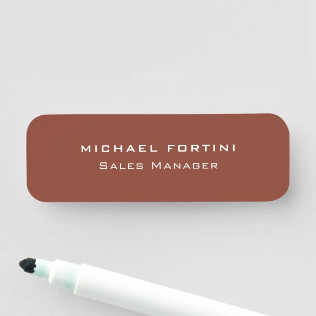 Modern Plain Custom Professional Name Position Tag (In Situ)